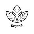 Black and white organic logo, three leaves Royalty Free Stock Photo