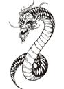 Black and white oriental dragon Royalty Free Stock Photo