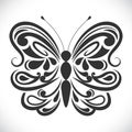 Black and white ornamental butterfly