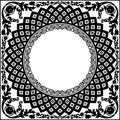 Black white ornamental circle