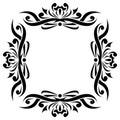 Black and white ornamental frame. Monogram element