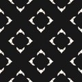 Black and white ornamental geometric floral seamless pattern. Oriental ornament Royalty Free Stock Photo
