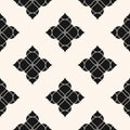 Black and white ornamental geometric floral seamless pattern. Oriental ornament Royalty Free Stock Photo