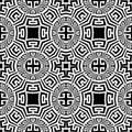 Black and white ornamental greek vector seamless pattern. Geometric monochrome modern background. Abstract repeat Royalty Free Stock Photo