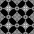 Black and white ornamental greek vector seamless pattern. Geometric monochrome modern background. Abstract repeat Royalty Free Stock Photo
