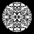 Black and white ornamental round lace