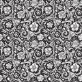 Black and white ornamental seamless vector pattern