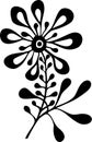 Black and white ornamental vector flower