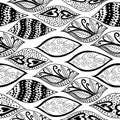 Black and white ornaments seamless pattern