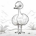 Black And White Ostrich Coloring Pages For Toddlers