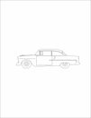 Black and white outline of a classic car