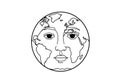 Earth face drawing Royalty Free Stock Photo