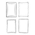 Black and White Outlined Frames Illustrations Set