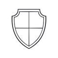 Black and White Outlined Shield Icon Vector Illustration Royalty Free Stock Photo
