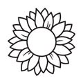 Sunflower Flower Round Frame Vector Illustration