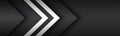 Black and white overlayed arrows. Abstract modern vector header with place for your text