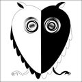 Black and white owl Royalty Free Stock Photo