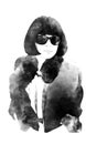 Anna wintour illustration black and white Royalty Free Stock Photo