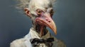 Bird With Bow Tie And Tie: A Grotesque Studio Portrait In The Style Of Emil Melmoth