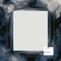 a black and white painting of an empty frame on a white background Royalty Free Stock Photo