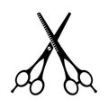 Black and white pair of scissors silhouette