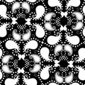 Black and white Paisley seamless pattern. Ornamental vector background. Repeat polka dots backdrop. Decorative intricate floral Royalty Free Stock Photo
