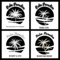 Black and white palm paradise logo