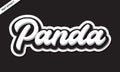 Black white panda color text effect