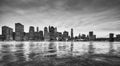 Panoramic picture of the Manhattan skyline at dusk, NYC. Royalty Free Stock Photo