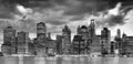 Black and white panoramic picture of the New York City. Royalty Free Stock Photo