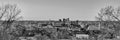 Black and White Panoramic View of Downtown Birmingham Royalty Free Stock Photo