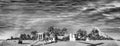 Black and white panoramic view of Fort Lauderdale Beach - Florid