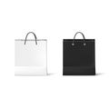 Black and White Paper Bags. Realistic bag illustration isolated on white background. Vector Royalty Free Stock Photo