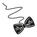 Black and white paper bow cat toy silhouette Royalty Free Stock Photo