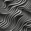 Black White Paper Strict Smooth Curves Tile Seamless Background. Generative AI