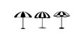 Black and White Parasol Beach Umbrella Icon Royalty Free Stock Photo