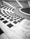 Black and white part of the summer amphitheater