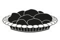 Black and white pastry plate silhouette