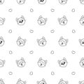 Black and white pattern with dogs and hearts love Royalty Free Stock Photo