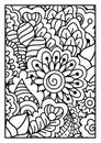 Black and white pattern. Ethnic henna background. Royalty Free Stock Photo