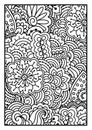 Black and white pattern. Ethnic henna hand drawn background. Royalty Free Stock Photo