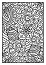 Black and white pattern. Ethnic henna hand drawn background. Royalty Free Stock Photo