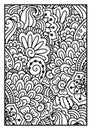 Black and white pattern. Ethnic henna hand drawn background. Royalty Free Stock Photo