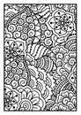 Black and white pattern. Ethnic henna hand drawn background. Royalty Free Stock Photo