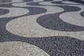 Black and white pattern of the famous sidewalk in Copacabana, Rio de Janeiro, Brazil