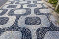 Black and white pattern of the famous sidewalk in Ipanema designed by Oscar Niemeyer, Rio de Janeiro, Brazil