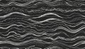 A black and white pattern featuring undulating waves, creating a rhythmic and dynamic visual effect. Ai generated Royalty Free Stock Photo