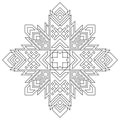 Black and white pattern of Latvian Auseklis symbol. Royalty Free Stock Photo