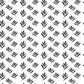 Black and white pattern with leaves and twigs of plants. Seamless pattern in a minimalistic Scandinavian style