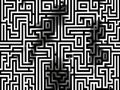 Black and white pattern maze, intricate grid-like design with lines of varying colors, creating an illusion of depth Abstract gray Royalty Free Stock Photo